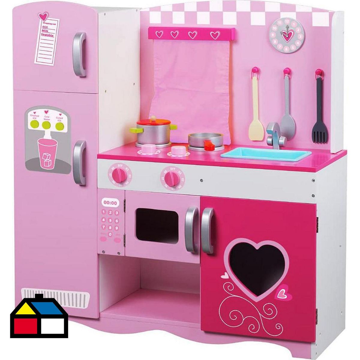 KIDSCOOL - Cocina madera mueble y accesorios Pink heart