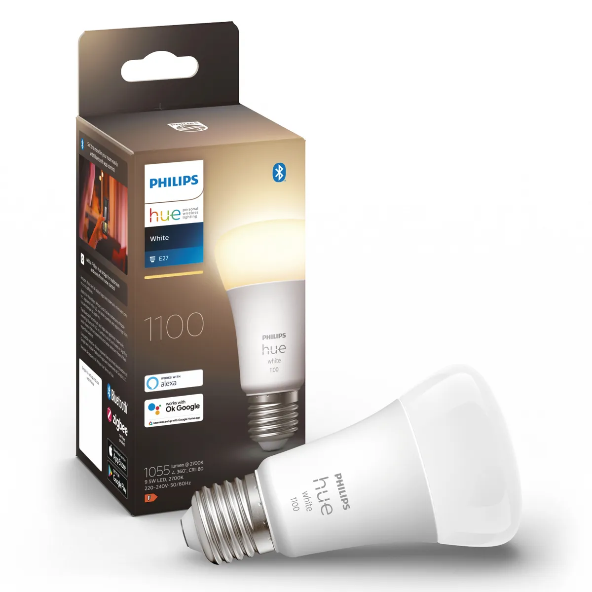 PHILIPS HUE - Ampolleta Inteligente Hue 9 W E27 Luz Cálida
