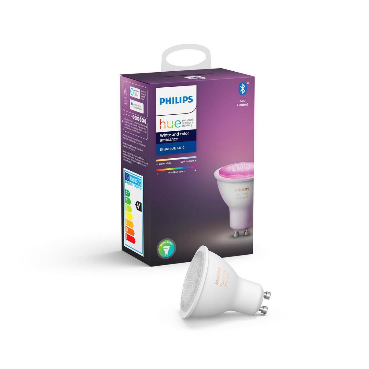 PHILIPS HUE - Ampolleta Inteligente Hue 5.7 W GU10 4000 lm Luz Multicolor