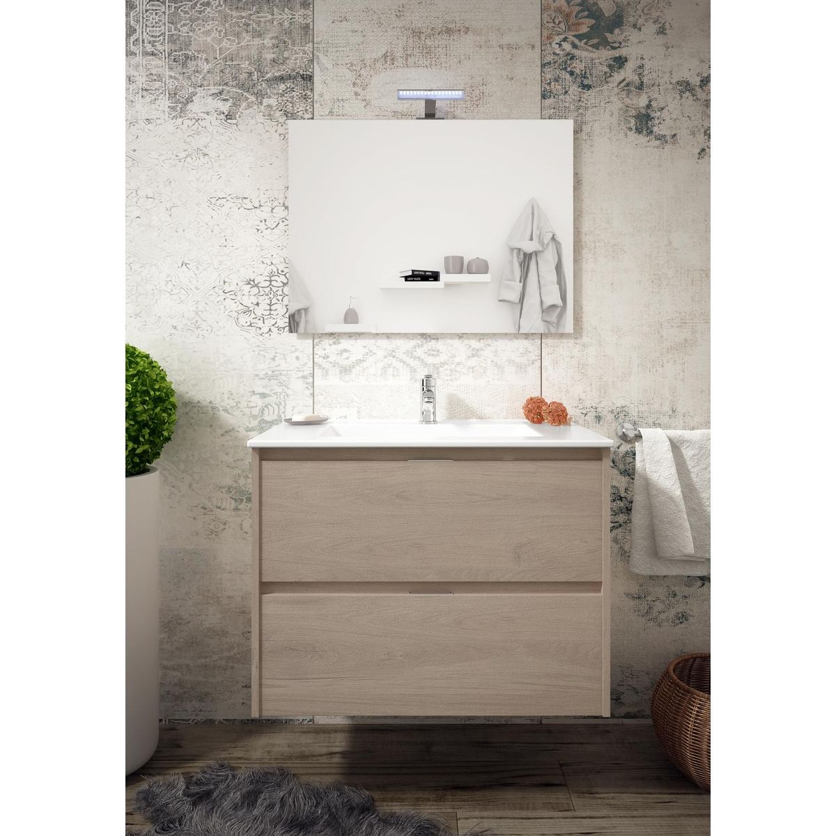 TEKA STROHM - Mueble vanitorio 80x45x60 cm denver Oak