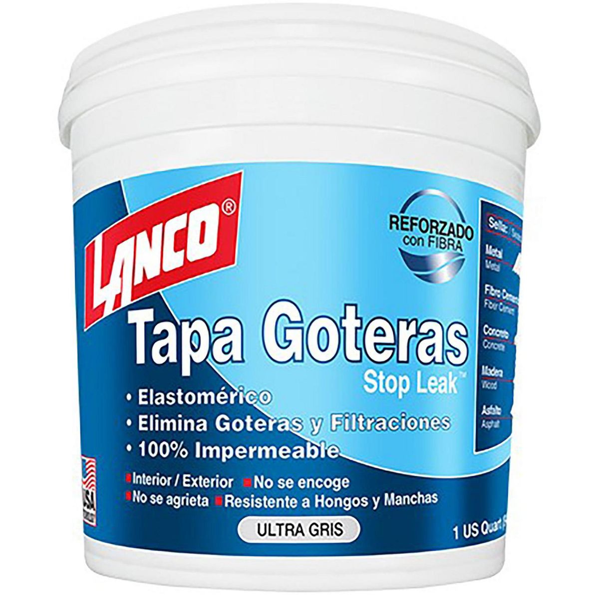 LANCO - Tapagoteras Lanco Gris 1 Galón para Techos
