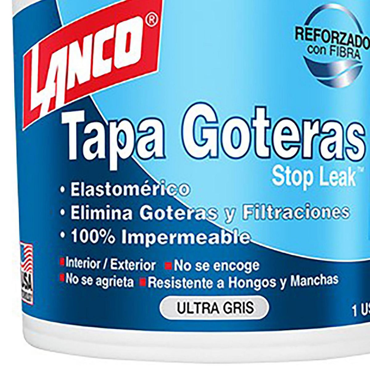 LANCO - Tapagoteras acrílico gris 1/4 de galón