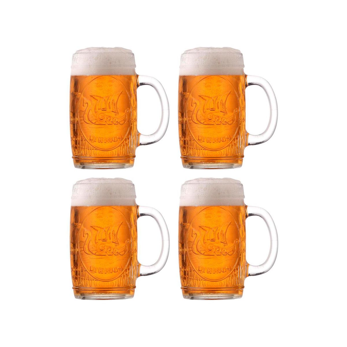 ALLEGRA - Set de Vasos Cerveceros Allegra 480 cc Transparente 4 Unidades