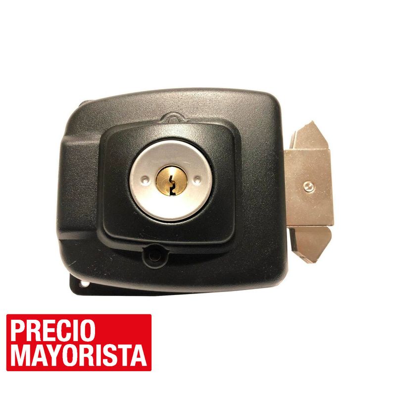 FIXSER - Cerradura sobreponer puerta/corredera negra