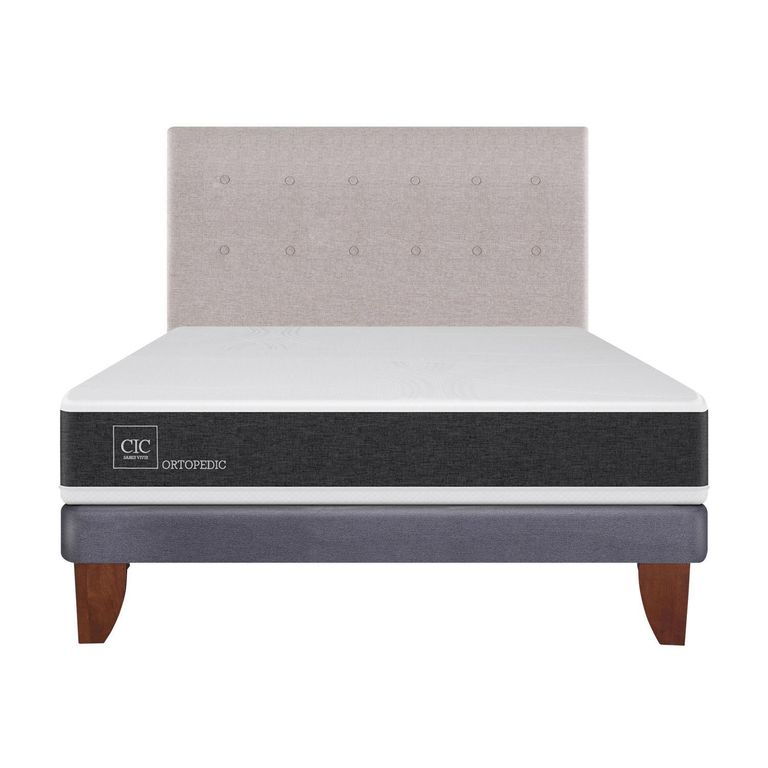 Cama Europea Ortopedic 2 Plazas Bn + Respaldo