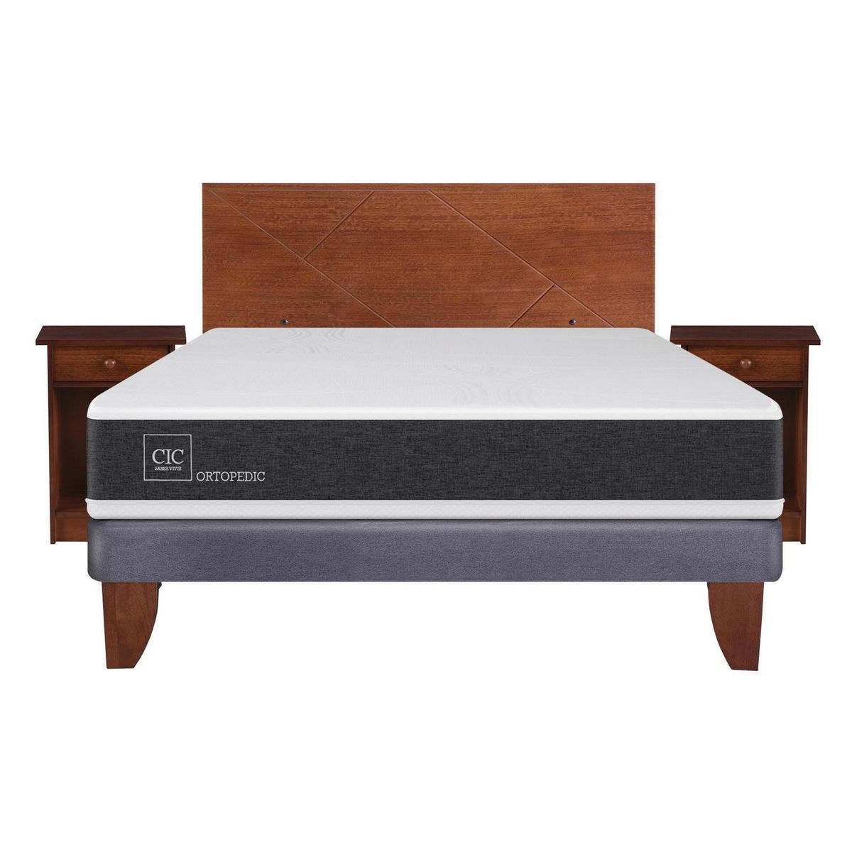 CIC - Cama europea ortopedic 2 plazas bn + muebles