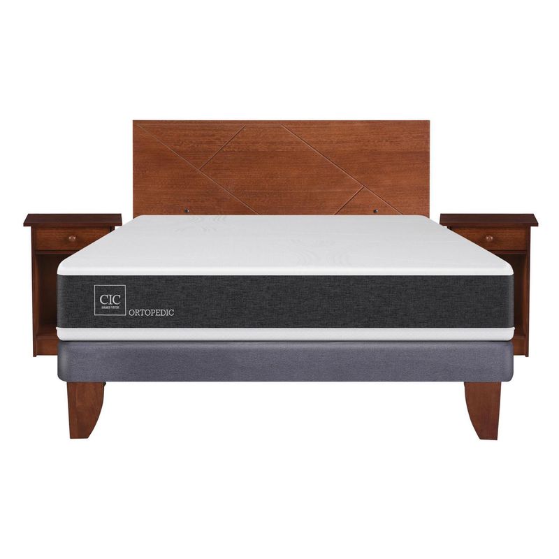 CIC - Cama europea ortopedic 2 plazas bn + muebles