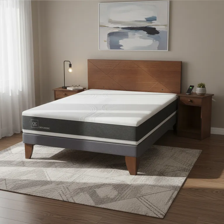 Cama Europea Ortopedic 2 Plazas Bn + Muebles