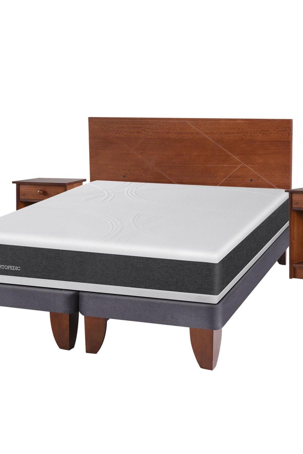 CIC - Cama europea ortopedic 2 plazas bd + muebles