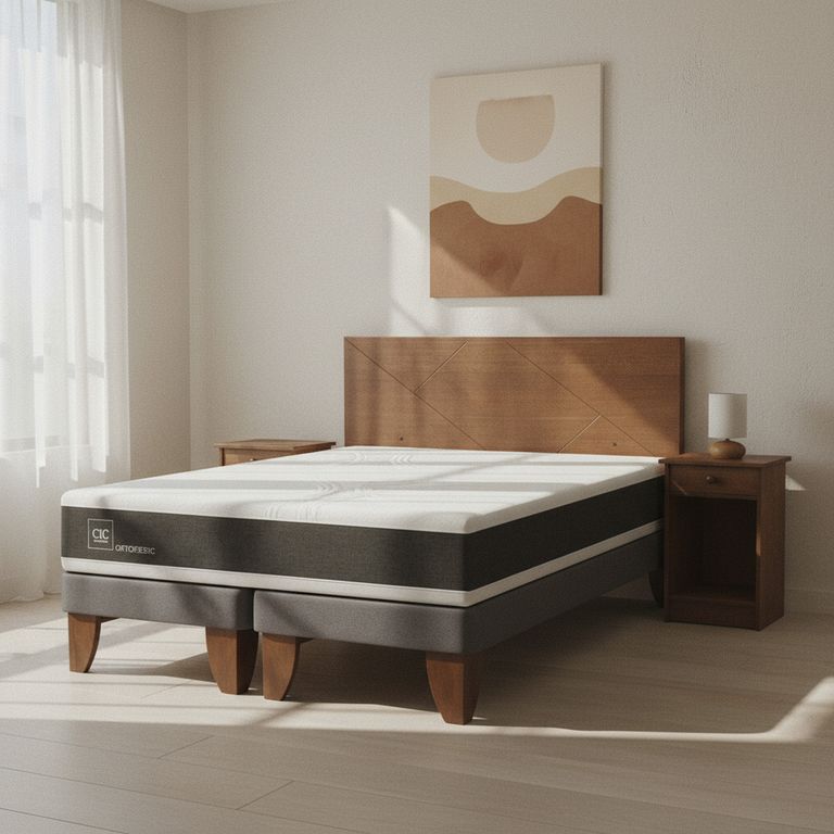 Cama Europea Ortopedic 2 Plazas Bd + Muebles