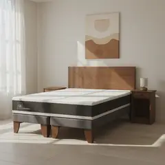 CIC - Cama Europea Ortopedic 2 Plazas Bd + Muebles