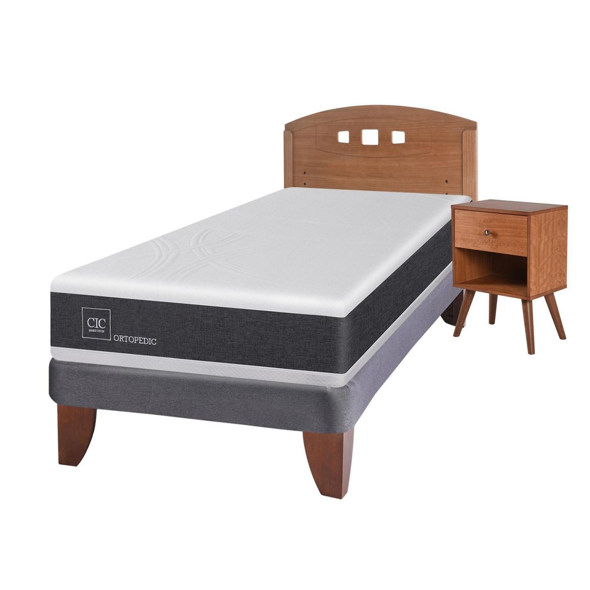 CIC - Cama europea ortopedic 1.5 plazas + muebles