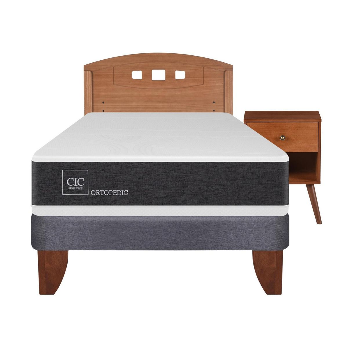 CIC - Cama europea ortopedic 1.5 plazas + muebles