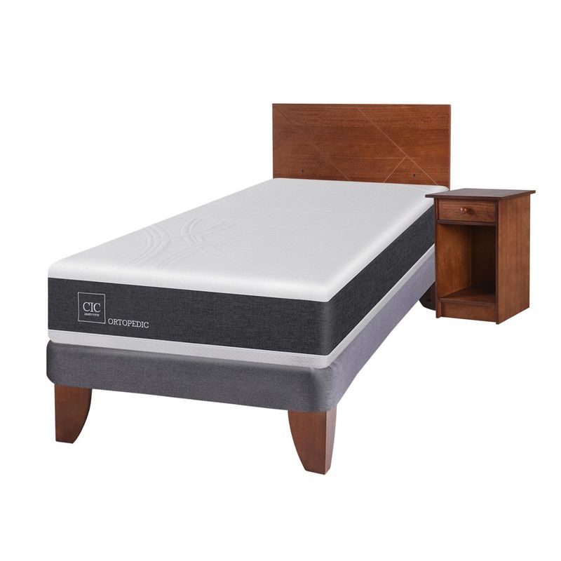 CIC - Cama europea ortopedic 1.5 plazas + muebles