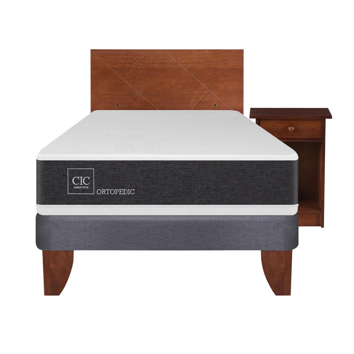 CIC - Cama europea ortopedic 1.5 plazas + muebles