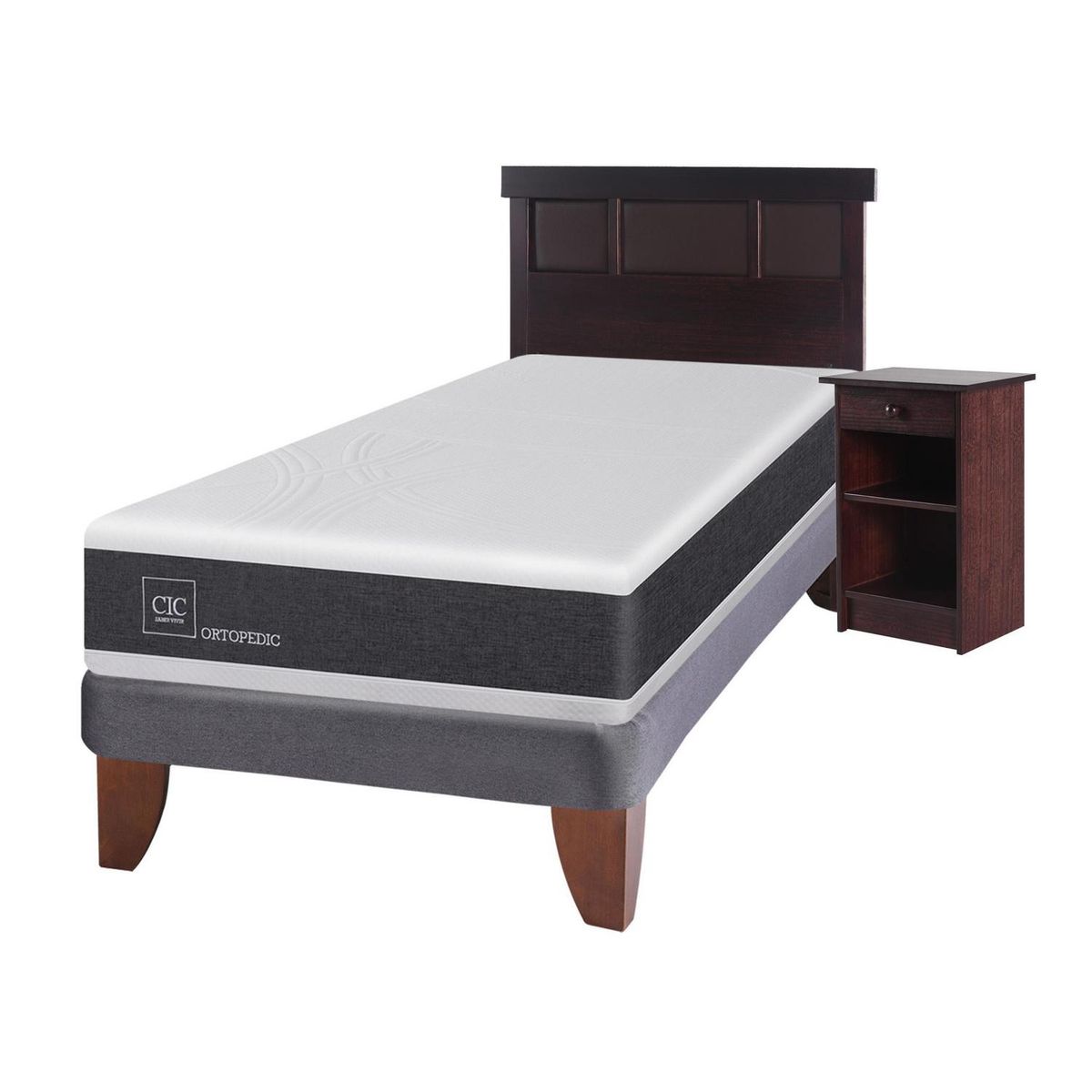 CIC - Cama europea ortopedic 1.5 plazas + muebles