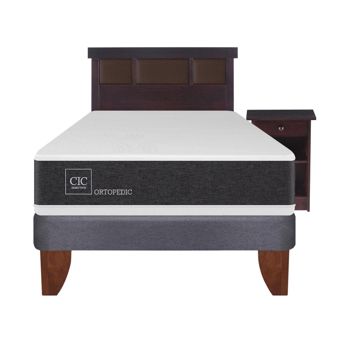 CIC - Cama europea ortopedic 1.5 plazas + muebles