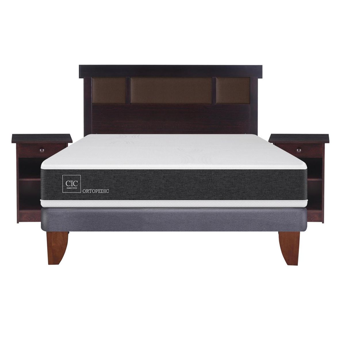 CIC - Cama europea ortopedic 2 plazas bn + muebles