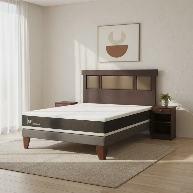 Cama Europea Ortopedic 2 Plazas Bn + Muebles