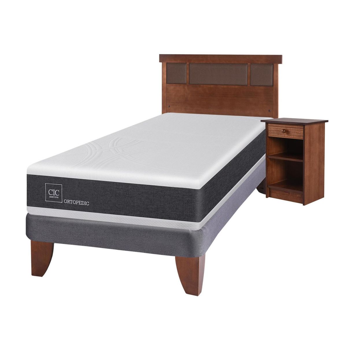 CIC - Cama europea ortopedic 1.5 plazas + muebles