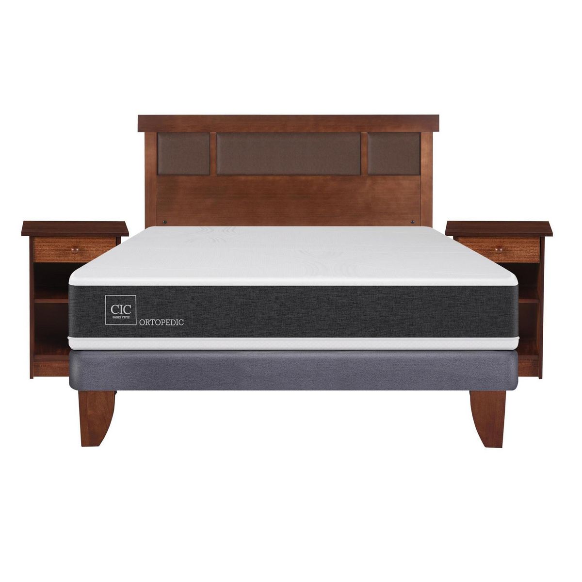 CIC - Cama europea ortopedic 2 plazas bn + muebles