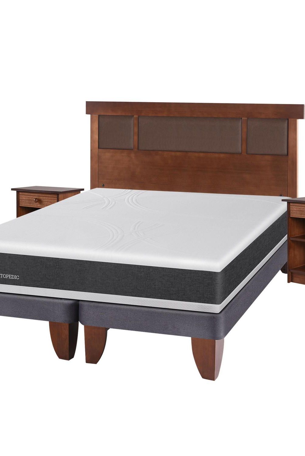 CIC - Cama europea ortopedic 2 plazas bd + muebles