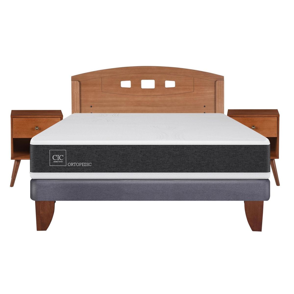 CIC - Cama europea ortopedic 2 plazas bn + muebles