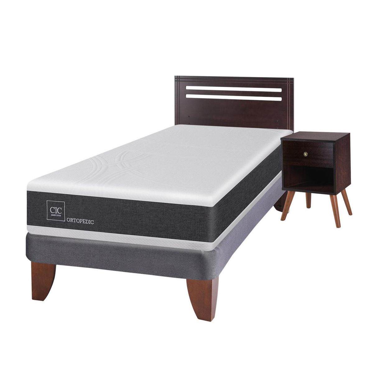 CIC - Cama europea ortopedic 1.5 plazas + muebles