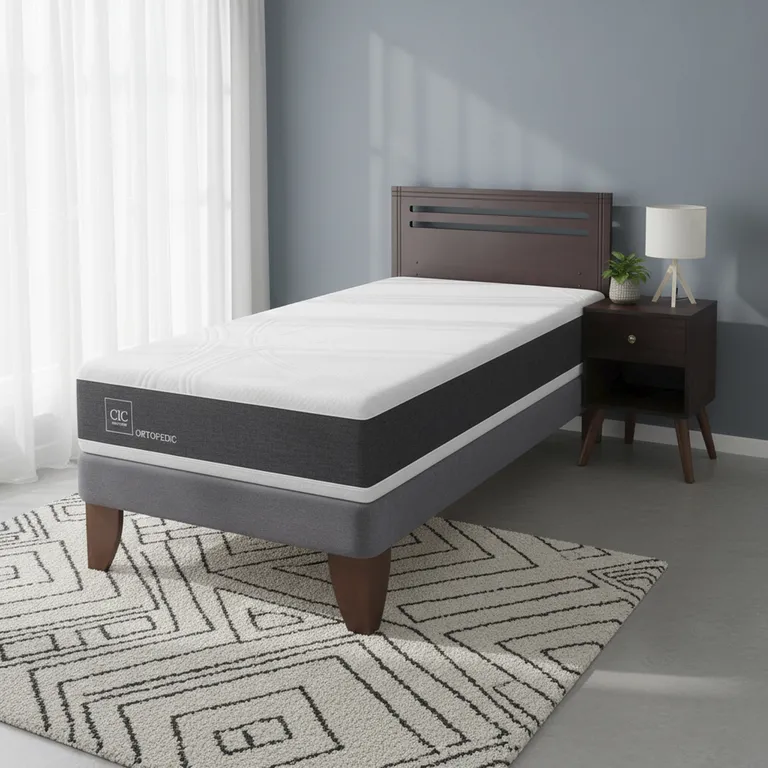 Cama Europea Ortopedic 1.5 Plazas + Muebles