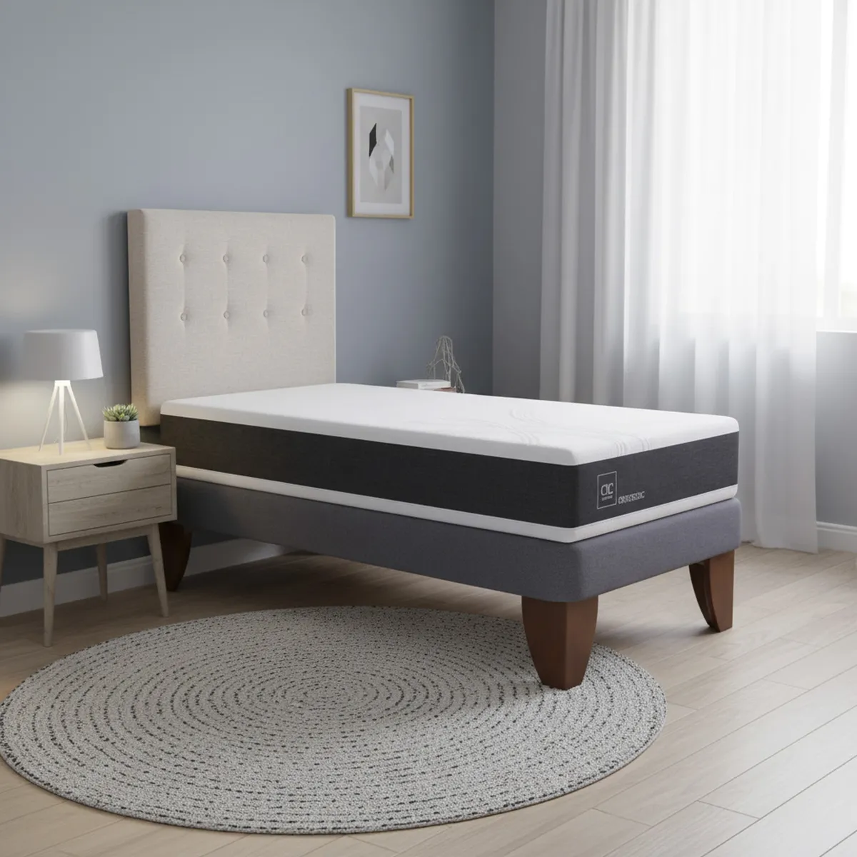 CIC - Cama Europea Ortopedic 1.5 Plazas + Respaldo