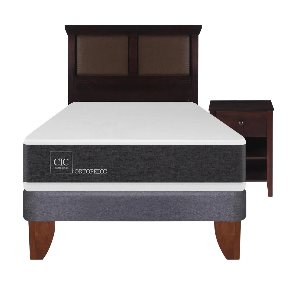 CIC - Cama europea ortopedic 1.5 plazas + muebles