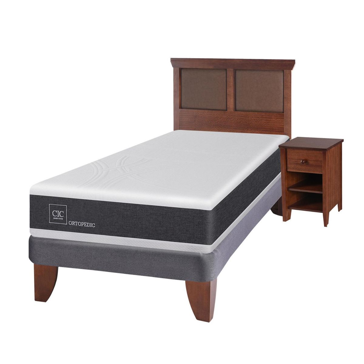 CIC - Cama europea ortopedic 1.5 plazas + muebles
