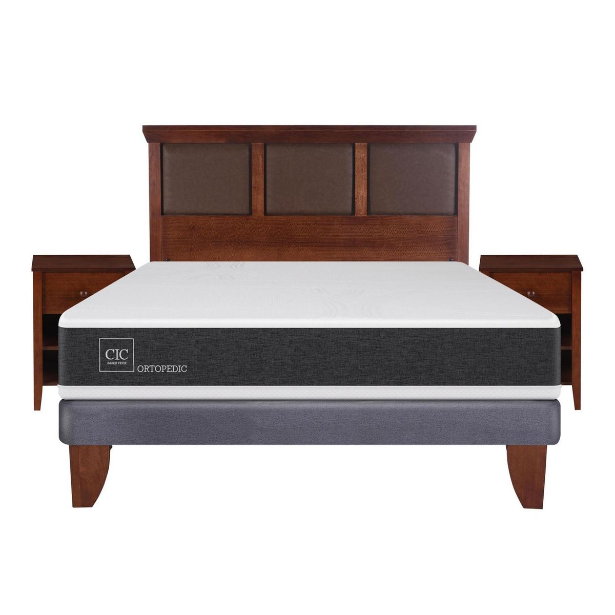 CIC - Cama europea ortopedic 2 plazas bn + muebles