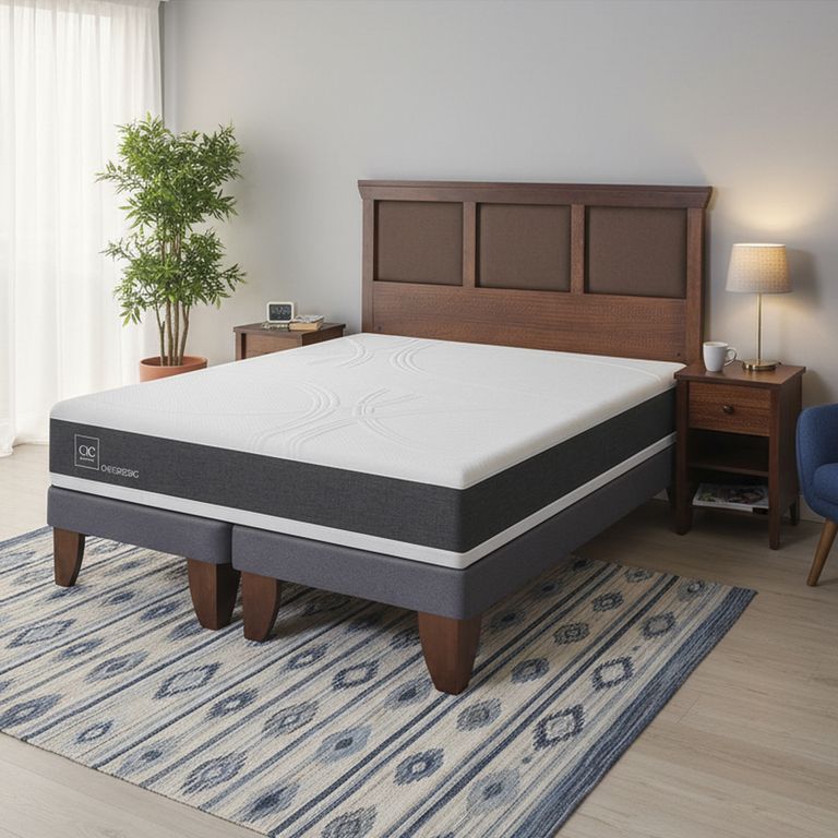 Cama Europea Ortopedic 2 Plazas Bd + Muebles