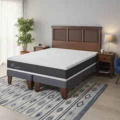 CIC - Cama Europea Ortopedic 2 Plazas Bd + Muebles