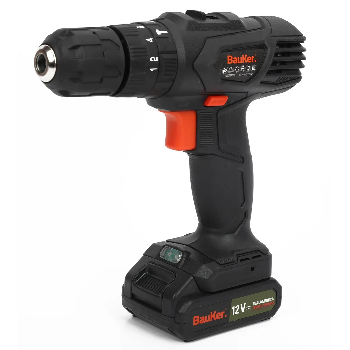 BAUKER - Taladro Inalámbrico Percutor 10 mm 12 V/1 Batería