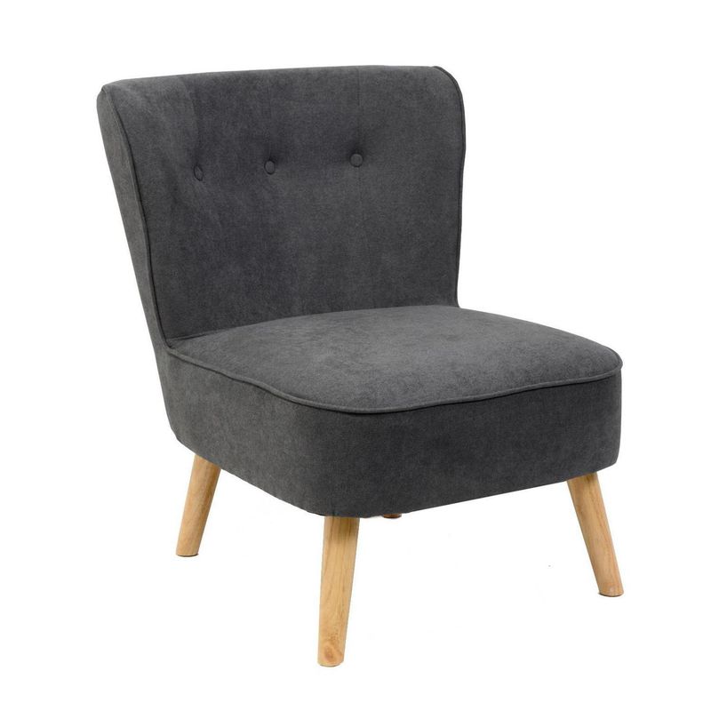 DE PIES A CABEZA - Poltrona 1 cuerpo Felpa 60x78x60 cm Gris grafito / marengo