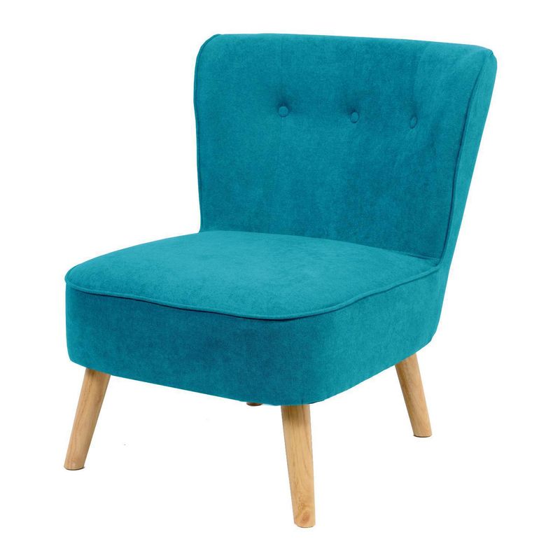 DE PIES A CABEZA - Poltrona 1 cuerpo Felpa 60x78x60 cm Turquesa