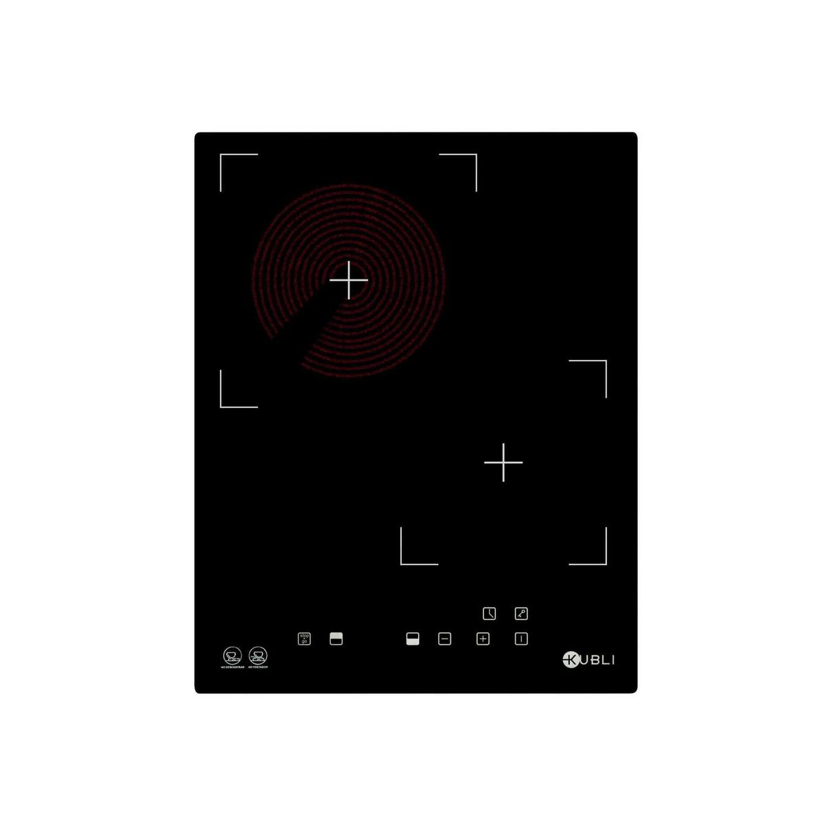 KUBLI - Encimera Vitrocerámica 2 Platos Negro KUBLI Vitro 2 Plus