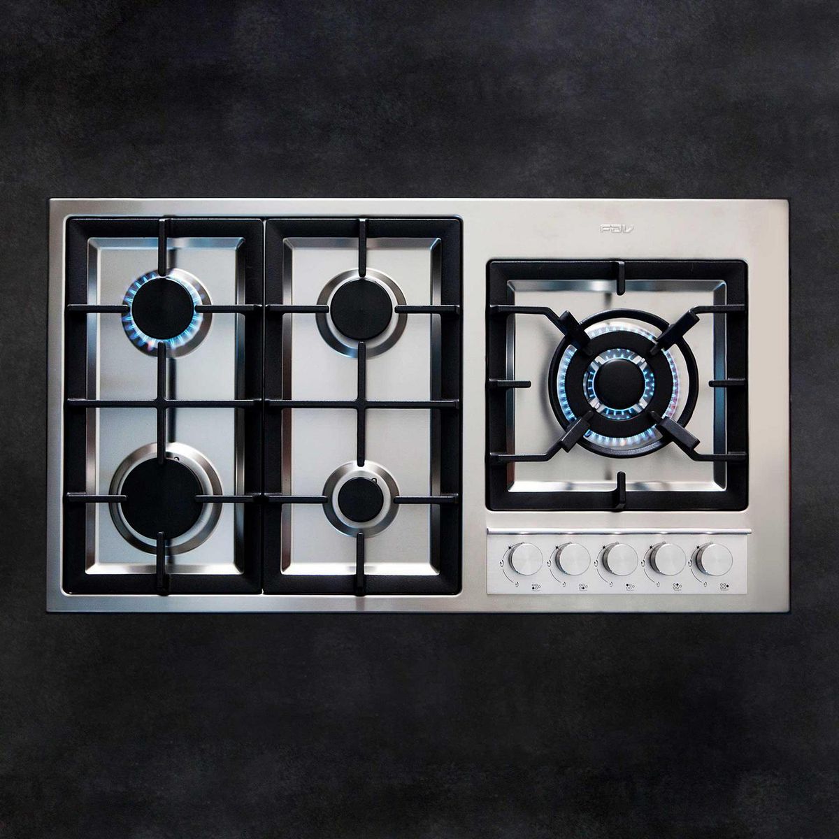 FDV - Encimera Gas Licuado 5 Platos Gris FDV Deluxe Elite 95 BUT