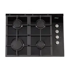 FDV - Encimera Gas Licuado 4 Platos Negro Crystal 60 BUT