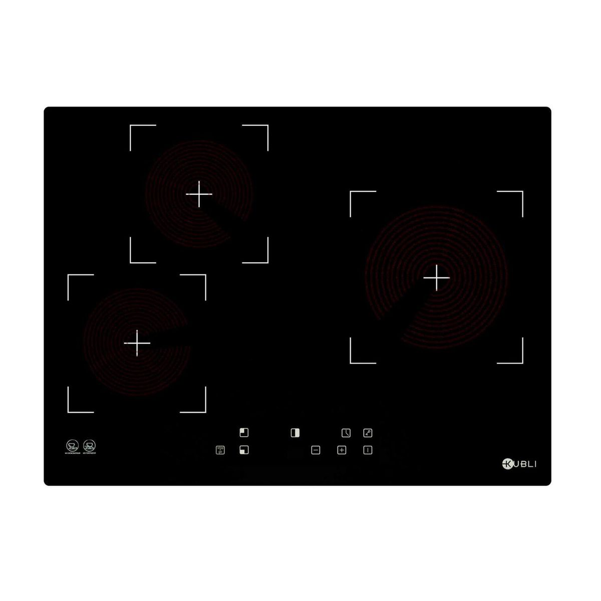 KUBLI - Encimera Vitrocerámica 3 Platos Negro KUBLI Vitro 3 Plus