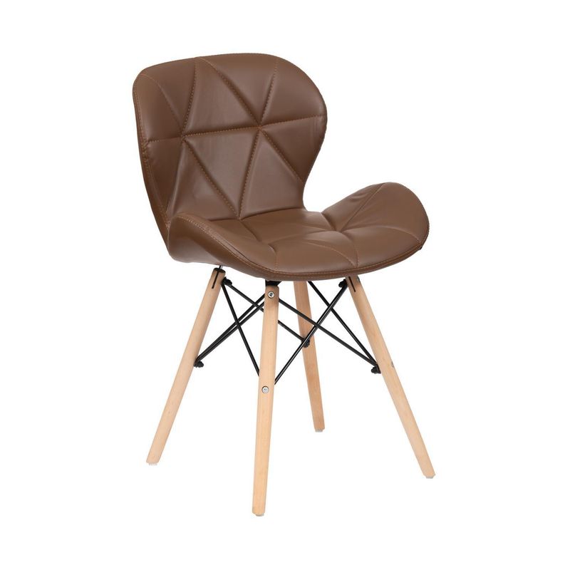 WHITE MARKET - Silla Eames Aviador Acolchada Café 75x47x49 cm