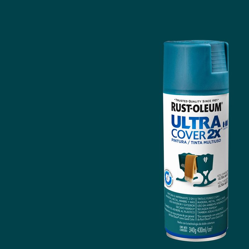 RUST OLEUM - Pintura multiuso 340 gr mate azul esmeralda