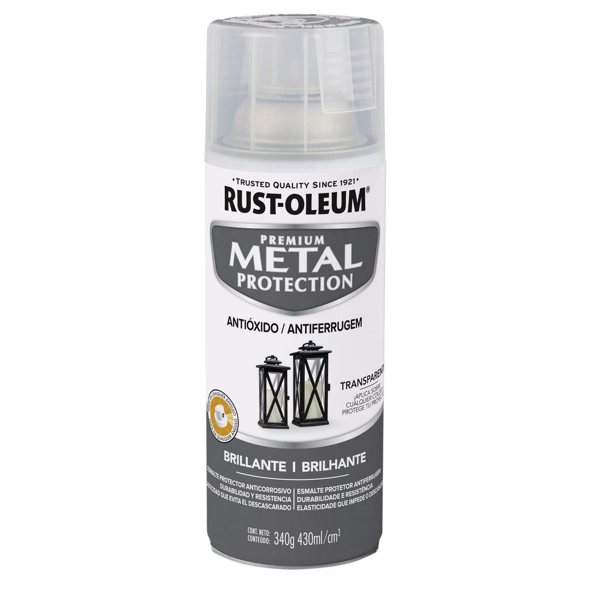 RUST OLEUM - Esmalte Anticorrosivo Spray 0.43 l Brillante Transparente