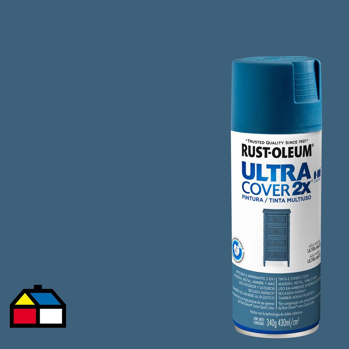 RUST OLEUM - Pintura Multiuso Spray 0.34 kg Mate Azul