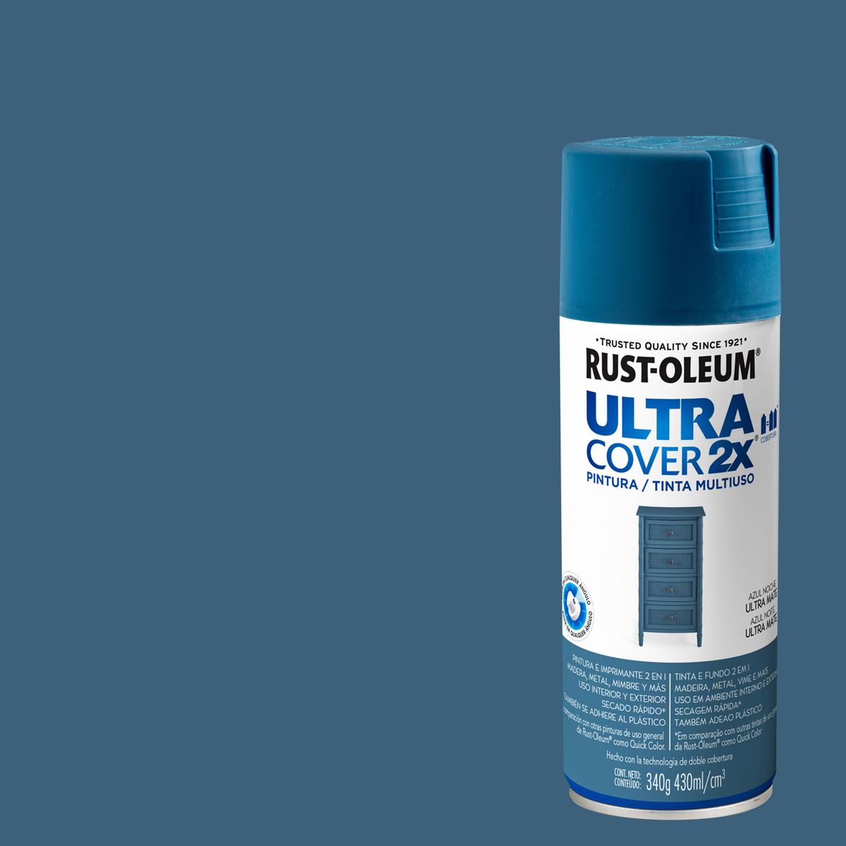 RUST OLEUM - Pintura Multiuso Spray 0.34 kg Mate Azul