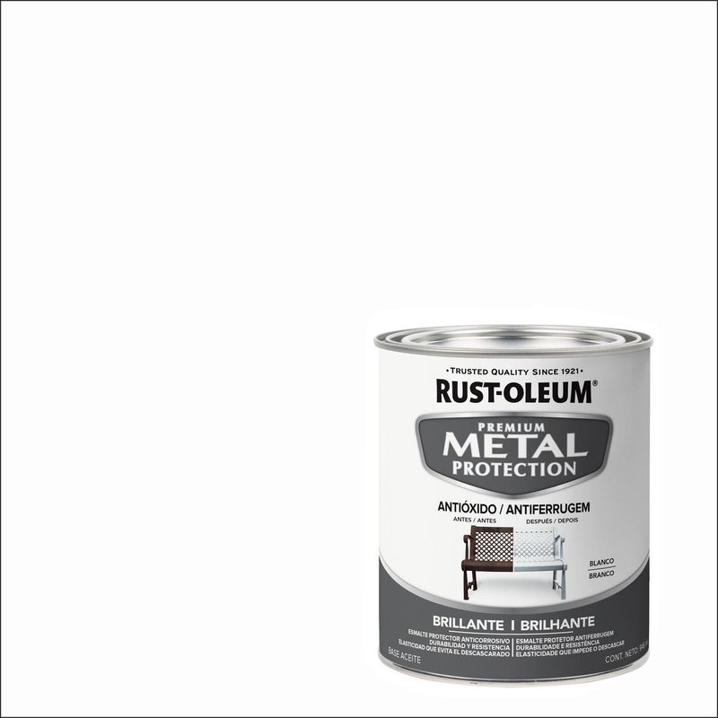 RUST OLEUM - Esmalte anticorrosivo base agua 0,946 l brillante blanco
