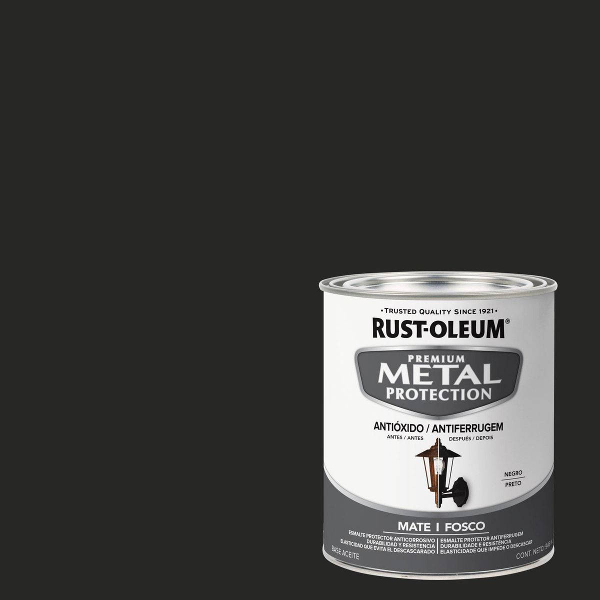 RUST OLEUM - Esmalte Anticorrosivo Tarro 0.946 l Mate Negro
