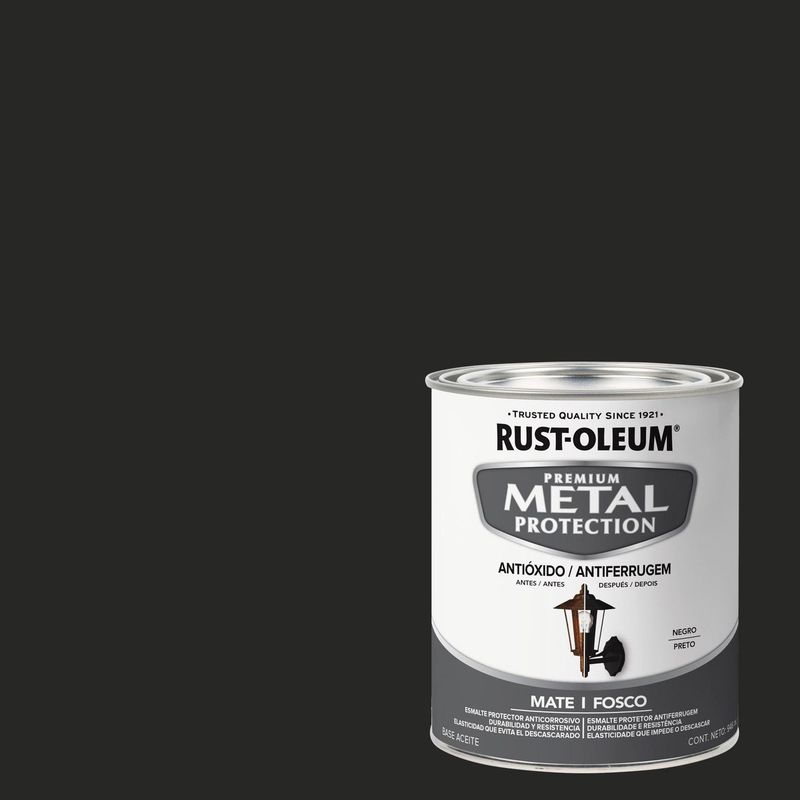 RUST OLEUM - Esmalte anticorrosivo base agua 0,946 l mate negro
